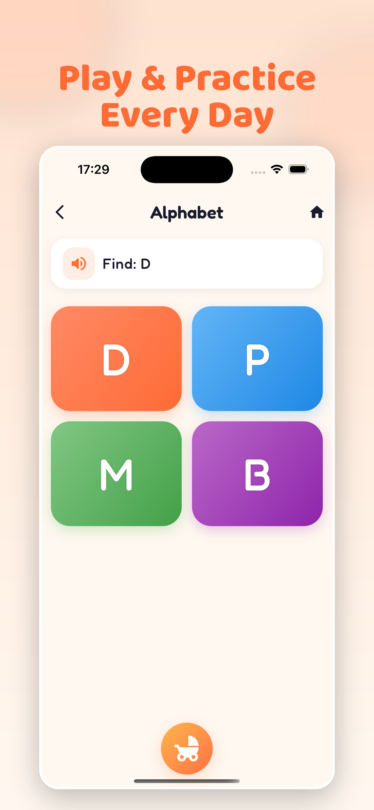 Alphabet practice game